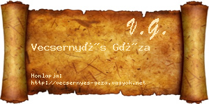 Vecsernyés Géza névjegykártya